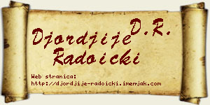 Đorđije Radoički vizit kartica